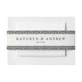 西日本の海波モダン黒白結婚波 招待状ベリーバンド (正面例)