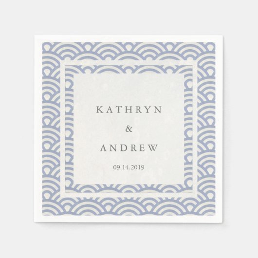 西日本の海波柔エレガント紫 スタンダードカクテルナプキン (正面)