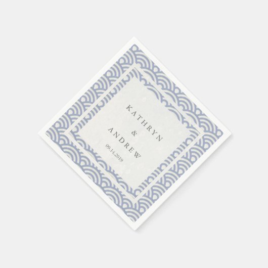 西日本の海波柔エレガント紫 スタンダードカクテルナプキン (角)