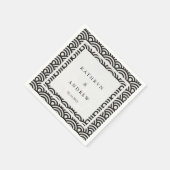 西日本の海波黒エレガント+白 スタンダードカクテルナプキン (角)