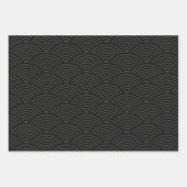 西日本の海波 |ブラック&クリームホワイト ラッピングペーパーシート (正面2)