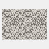 西日本の海波 |ブラック&クリームホワイト ラッピングペーパーシート (正面)