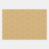 西日本の海波 | Sage Geen,マスタード,赤 ラッピングペーパーシート (正面3)