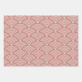 西日本の海波 | Sage Geen,マスタード,赤 ラッピングペーパーシート (正面2)