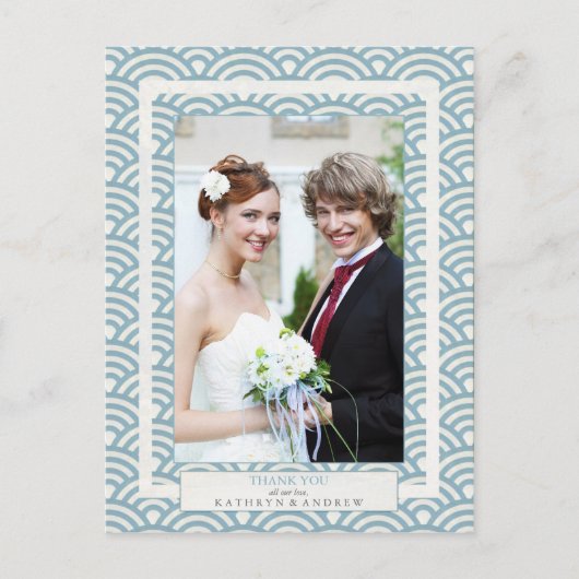 西日本の海結婚波さん感謝写真カスタム写真 ポストカード (正面)