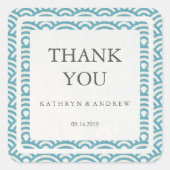 西日本の海結婚葉さん感謝/カスタム文字 スクエアシール (正面)