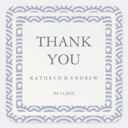 西日本の海結婚葉さん感謝/カスタム文字 スクエアシール (正面)