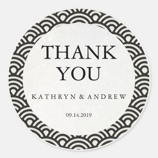 西日本の海結婚葉さん感謝/カスタム文字 ラウンドシール (正面)