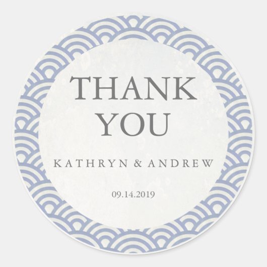 西日本の海結婚葉さん感謝/カスタム文字 ラウンドシール (正面)