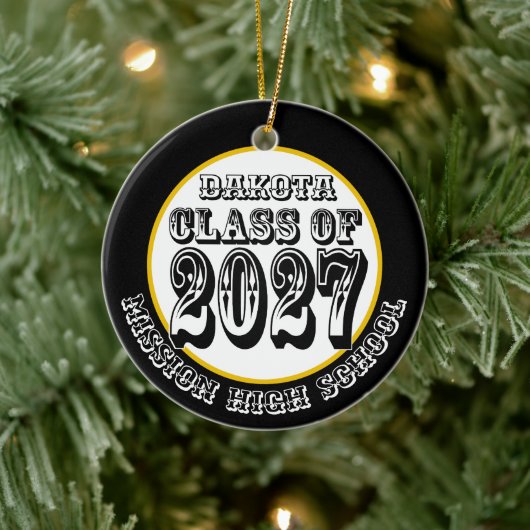 西暦2027年卒業写真卒業式 セラミックオーナメント (ツリー)