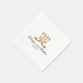 西最高の暗褐色結婚の スタンダードカクテルナプキン (角)