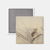 西村グーンの早咲きヴィンテージフクロウ マグネット (正面/裏面)