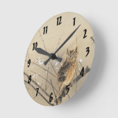 西村グーンの早咲きヴィンテージフクロウ ラウンド壁時計 (傾斜)