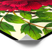 西村鳳凰牡丹日本の花素晴らし芸術 ポスター (角)