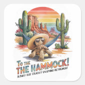 西欧おもしろい退職パーティー スクエアシール (正面)