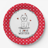 西欧が大好き – 西ハイランドホワイトテリアかわいい ペーパープレート (正面)