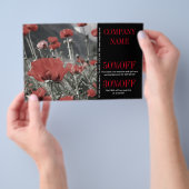 西欧スタイルの赤いポピー花屋のアロマテラピー チラシ (ハンドル)