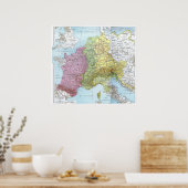 西欧ヴェルダン条約843年 ポスター (キッチン)