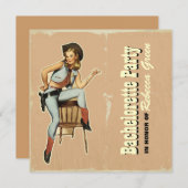 西欧諸国のカウボーイのバチェロレッテ 招待状 (正面/裏面)