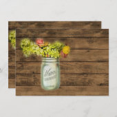西欧諸国のスタイルの野生の花のメーソンジャー 招待状 (正面/裏面)