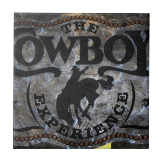 西欧諸国のスタンピードの馬のカウボーイのロデオ タイル (正面)