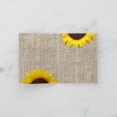 西欧諸国のバーラップのヒマワリの結婚式は感謝していしています サンキューカード (内部)