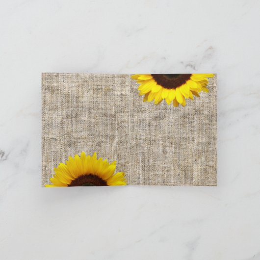 西欧諸国のバーラップのヒマワリの結婚式は感謝していしています サンキューカード