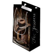 西欧諸国の茶色の納屋の木製のカウボーイ・ブーツ スモールペーパーバッグ (裏面アングル)