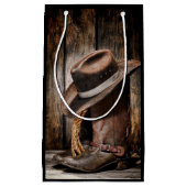 西欧諸国の茶色の納屋の木製のカウボーイ・ブーツ スモールペーパーバッグ (正面)