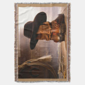 西欧諸国の茶色の納屋の木製のカウボーイ・ブーツ スローブランケット (正面縦)