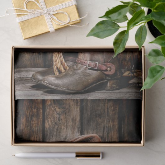 西欧諸国の茶色の納屋の木製のカウボーイ・ブーツ 薄葉紙 (ギフト)