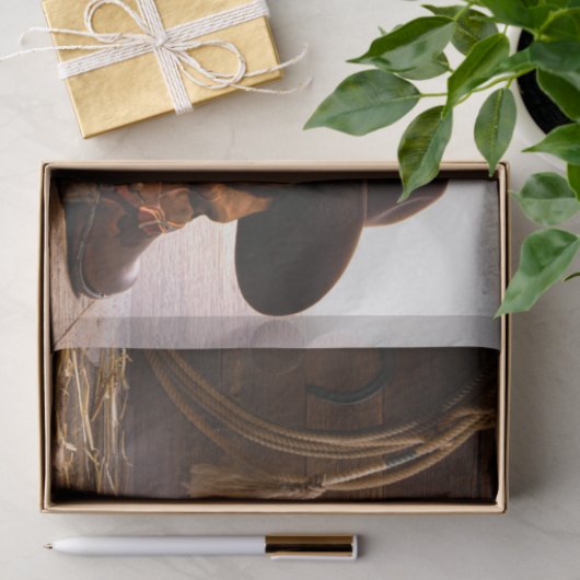 西欧諸国の茶色の納屋の木製のカウボーイ・ブーツ 薄葉紙 (ギフト)