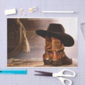 西欧諸国の茶色の納屋の木製のカウボーイ・ブーツ 薄葉紙 (クラフト)