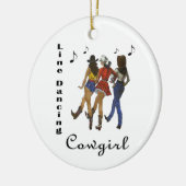 西欧諸国の"ラインダンスの女性のカーボーイ"オーナメント セラミックオーナメント (左)