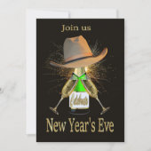 西正月夜パーティーカウボーイハットシャンパーニュ 招待状 (正面)