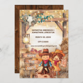 西洋のカウボーイカップル砂漠のアーチを求めている 招待状 (正面/裏面)