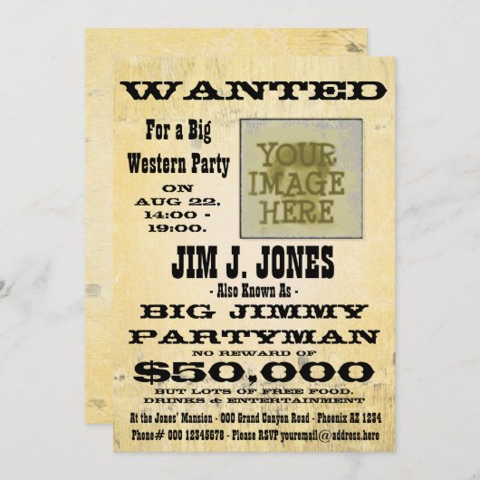 西洋のパーティー欲しいポスター招待状カード 招待状 (正面/裏面)