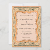 西洋のペイズリー柄の結婚式招待状 招待状 (正面)