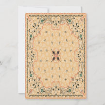 西洋のペイズリー柄の結婚式招待状