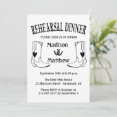 西洋のリハーサルディナー結婚ズカウボーイブーツ 招待状 (スタンド正面)