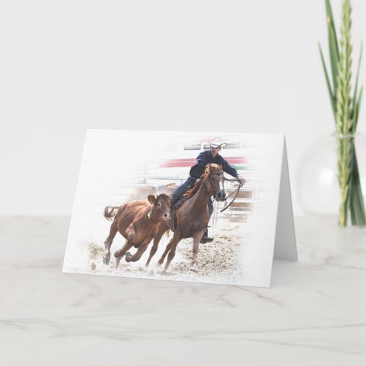 西洋の乗馬誕生日 カード (正面)