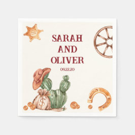 西洋の素朴な茶色のエレガントな結婚式 スタンダードカクテルナプキン