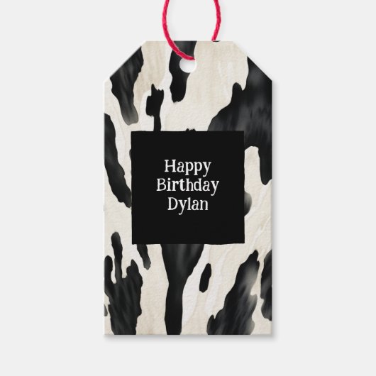 西洋の農場の動物 牛 ギフトタグ (正面)