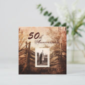 西洋の農村で50周年結婚記念日 招待状 (スタンド正面)