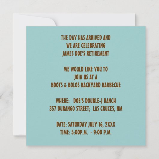 西洋をテーマにしたパーティの招待状〜 EZ2カスタマイズ 招待状 (裏面)