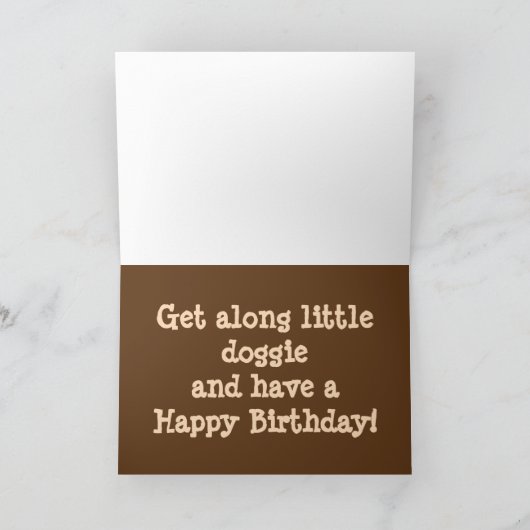 西洋をテーマにした誕生日カードとバスセット保安官 カード (内部)