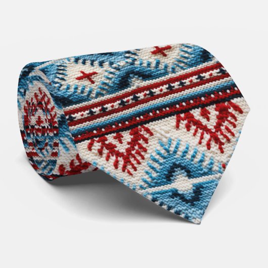 西洋クールの刺繍タイル模様 ネクタイ (ロール)