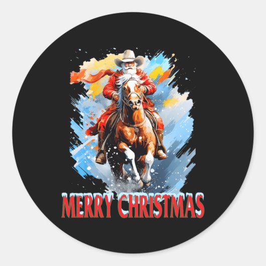 西洋サンタ メリークリスマス ラウンドシール (正面)