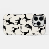 西洋スタイルの黒馬 iPhoneケース (裏面横)