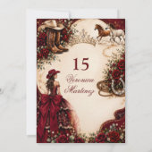 西洋ブルゴーニュ赤プリンセス スペイン語 Mis Quince 招待状 (裏面)
